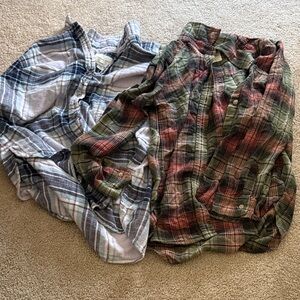 Plaid Button-Up Shirts